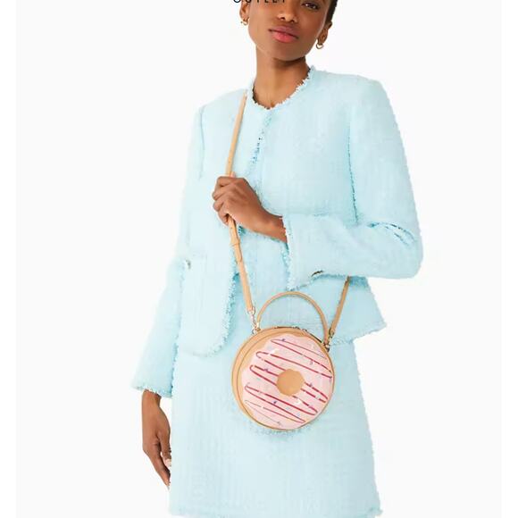 Kate Spade Top Handle Donut Purse with Pink Icing and Rhinestone Srinkles 🍩💕✨ - Picture 2 of 6